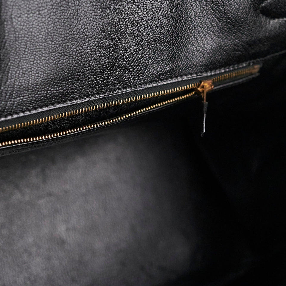 Hermes Birkin 35 Ardennes Black GHW - C Square Stamp