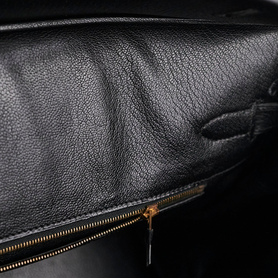 Hermes Birkin 35 Ardennes Black GHW - C Square Stamp