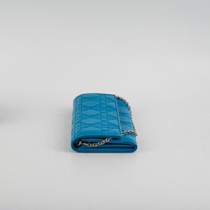 Christian Dior Blue Lambskin Wallet