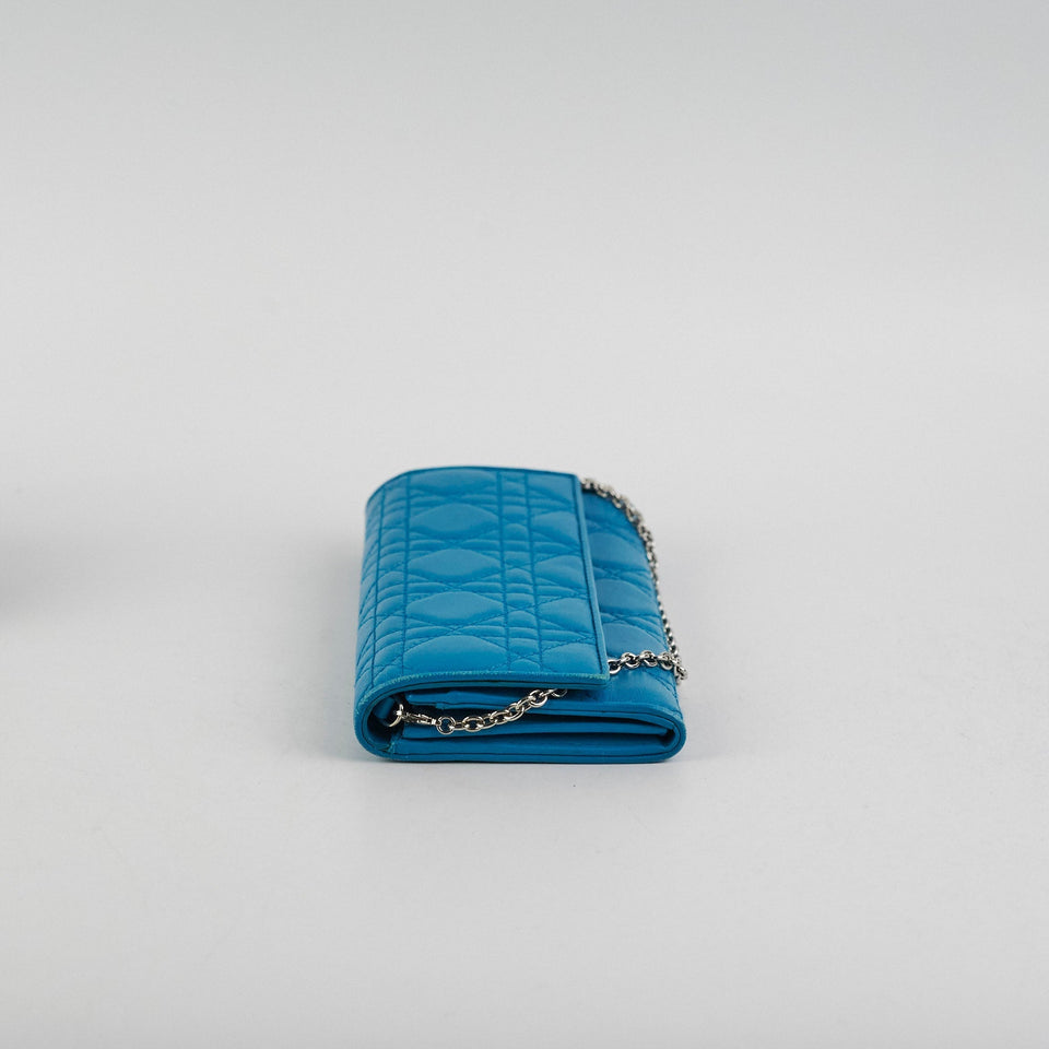 Christian Dior Blue Lambskin Wallet