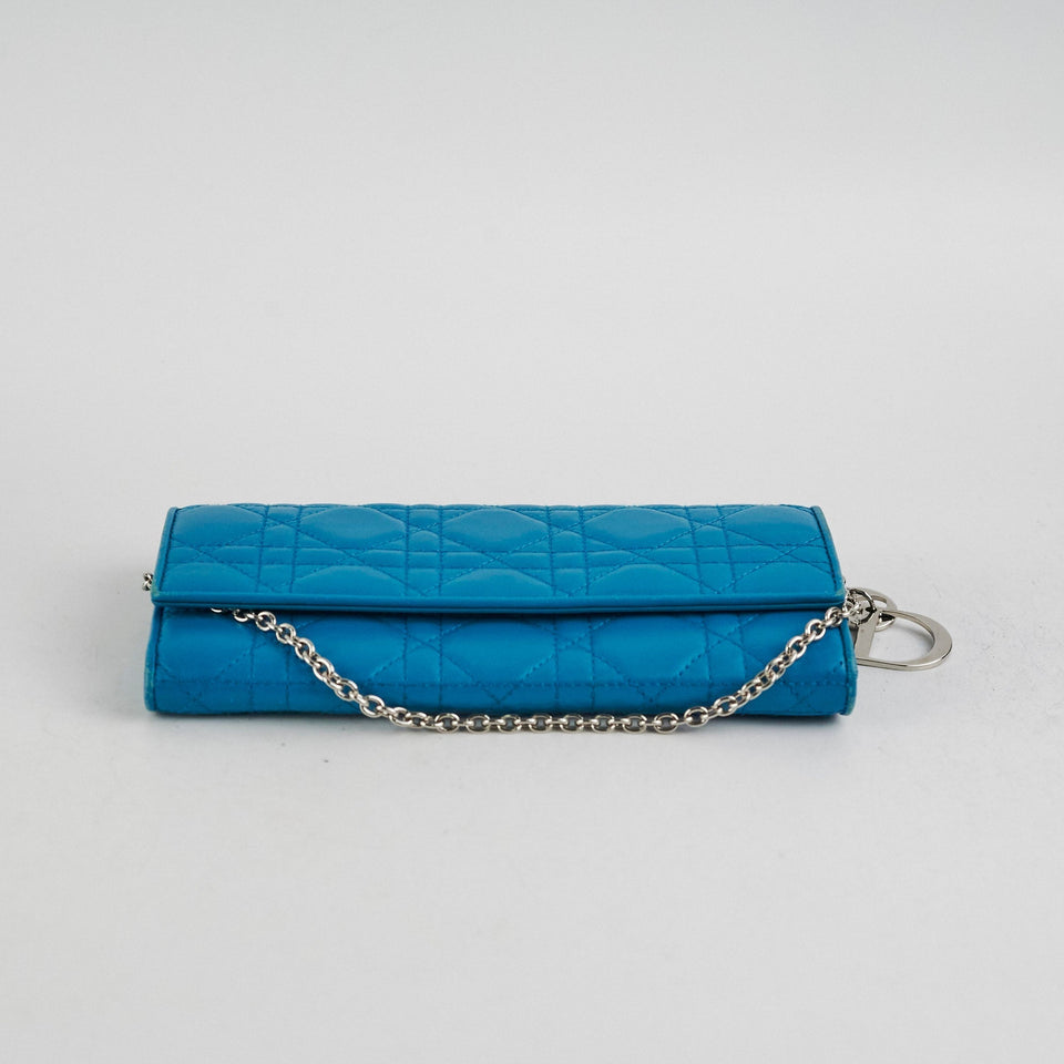Christian Dior Blue Lambskin Wallet