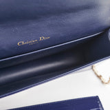 Christian Dior Navy Patent Wallet On Chain