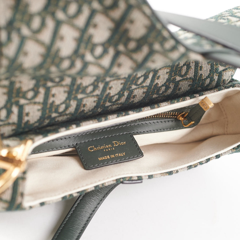 Dior Saddle Bag Oblique Green