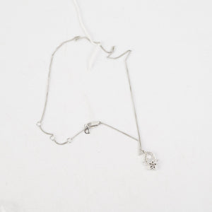 Dior Oblique Star Pendant Necklace Silver with White Crystals