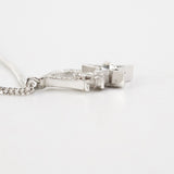 Dior Oblique Star Pendant Necklace Silver with White Crystals
