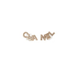 Chanel Logo Cha-Nel Crsytal Earrings Costume Jewellery