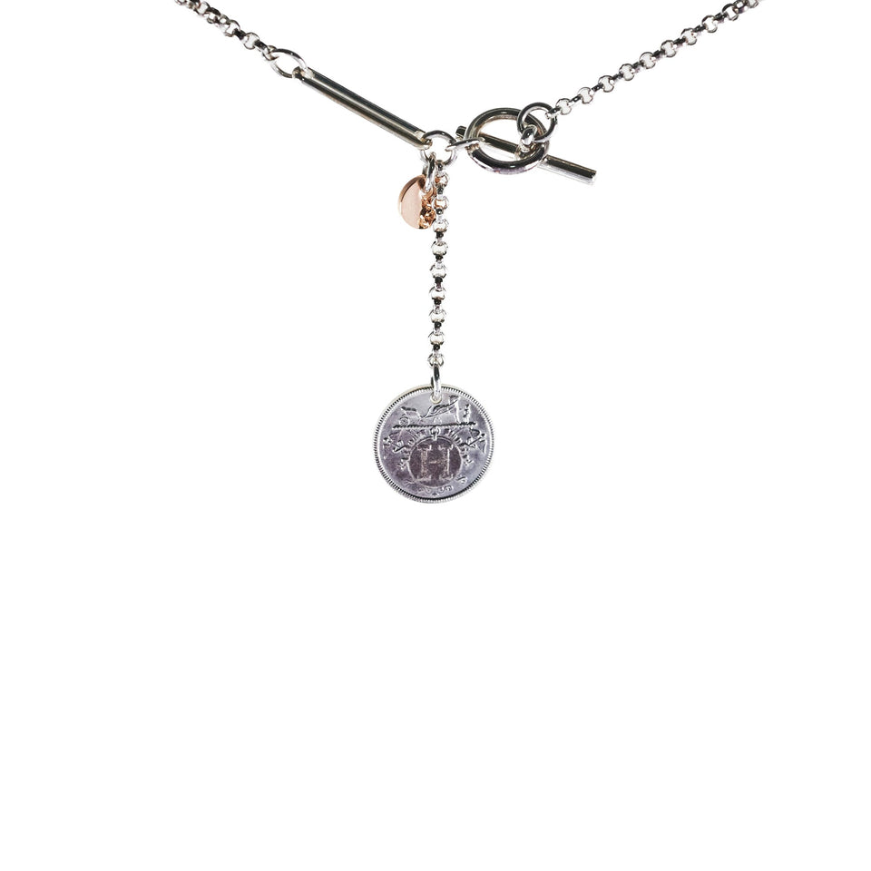 Hermes Ex-Libris Silver Necklace