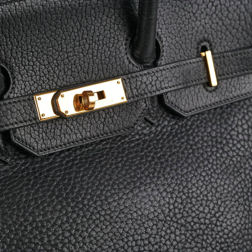 Hermes Birkin 35 Black Clemence Stamp Z Circle