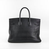 Hermes Birkin 35 Black Clemence Stamp Z Circle