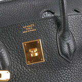Hermes Birkin 35 Black Clemence Stamp Z Circle