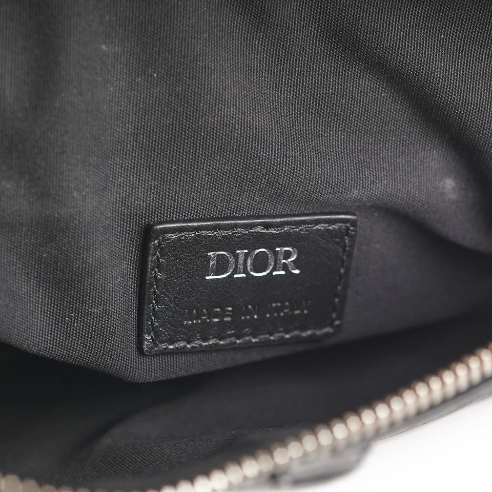 Christian Dior Mens Oblique Leather Saddle Bag