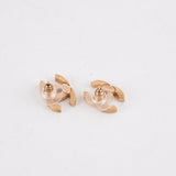 Chanel CC Logo Rhinestone Gold Earrings Costume Jewellery