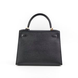 Hermes Kelly 28 Epsom Black D Stamp