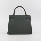 Hermes Kelly 25 Epsom Sellier Vert Armande - Z Stamp