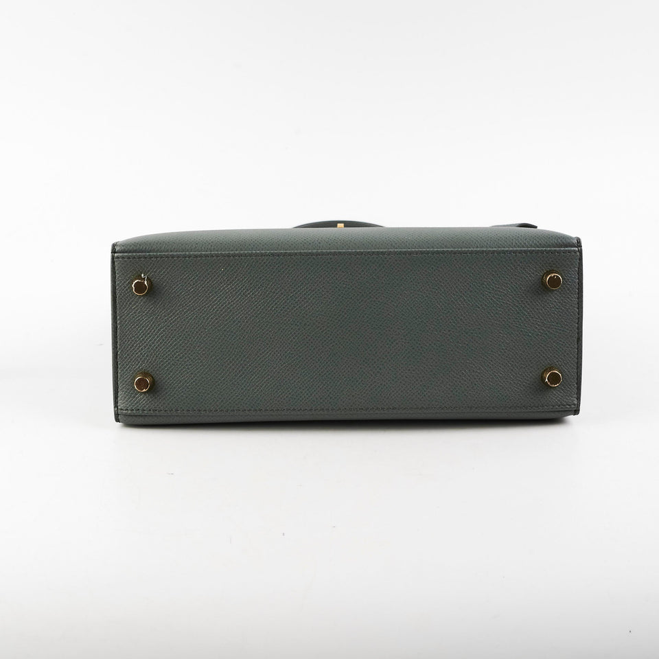 Hermes Kelly 25 Epsom Sellier Vert Armande - Z Stamp