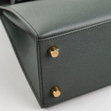 Hermes Kelly 25 Epsom Sellier Vert Armande - Z Stamp