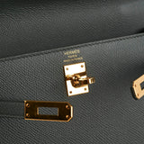 Hermes Kelly 25 Epsom Sellier Vert Armande - Z Stamp