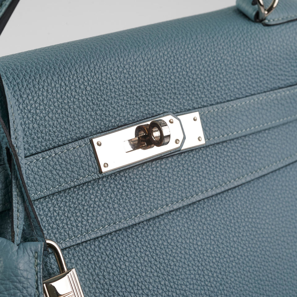 Hermes Kelly 32 Bleu Clemence - M Square