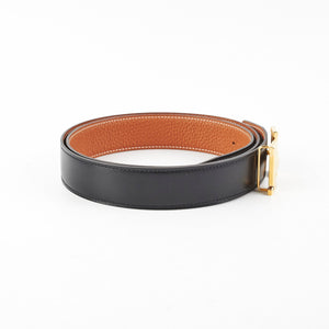 Hermes Belt H Buckle 95cm Black/Gold - Stamp Z