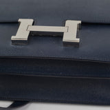 Hermes 24 Constance Epsom Blue Indigo  Stamp X