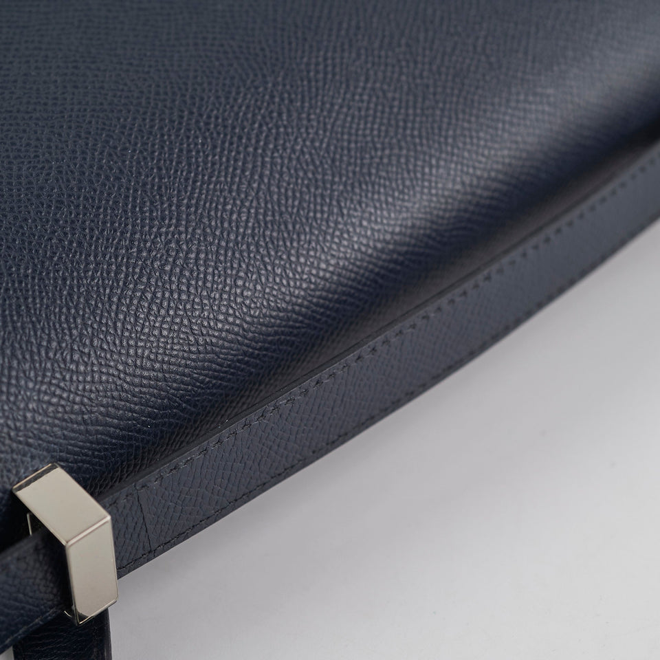 Hermes 24 Constance Epsom Blue Indigo  Stamp X