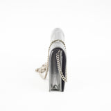 Christian Dior Small Micro Cannage Wallet On Chain Metallic Silver