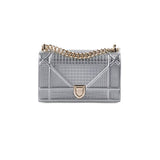 Christian Dior Micro Cannage Medum Diorama Metallic Silver