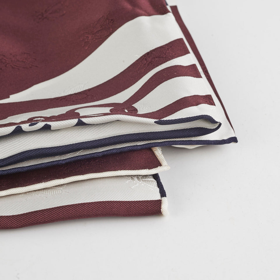 Hermes bride de gala silk scarf maroon cream