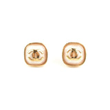 Chanel Square Cushion CC Logo Pearl Earrings Costume Jewellery