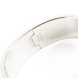 Hermes Clic H Bracelet Size GM  Platine/Blanc