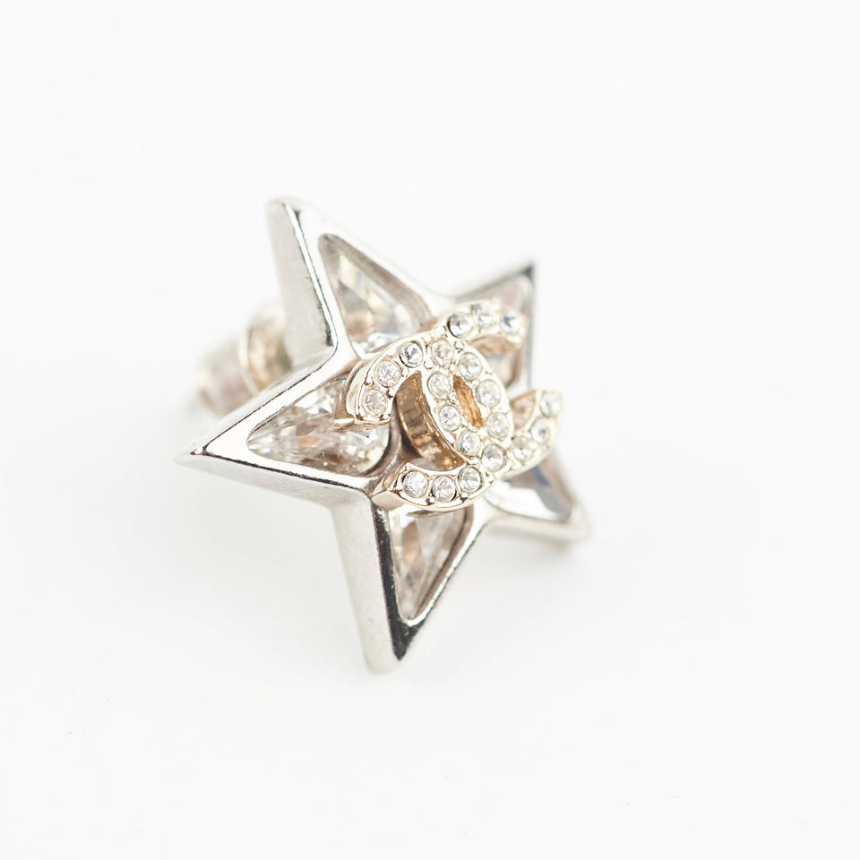 Chanel Star CC Logo Stud Earrings Costume Jewellery