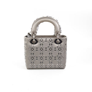 Christian Dior Mini Lady Dior Satin Grey