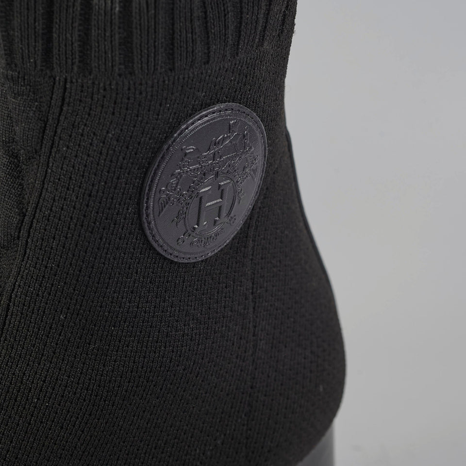 Hermes Black Knit Boots Size 37