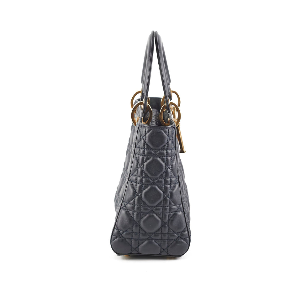 Dior Lady Dior Medium Calfskin Navy