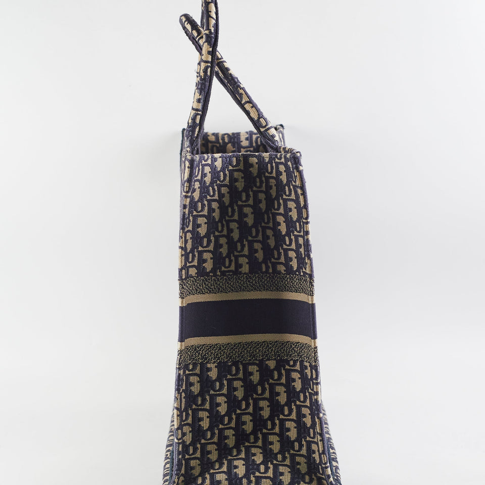 Christian Dior Oblique Book Tote Navy (GW Initials)