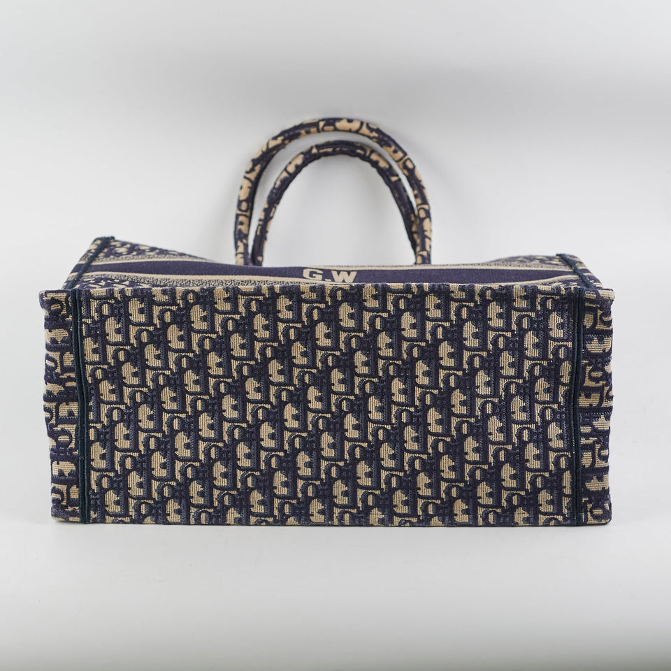Christian Dior Oblique Book Tote Navy (GW Initials)