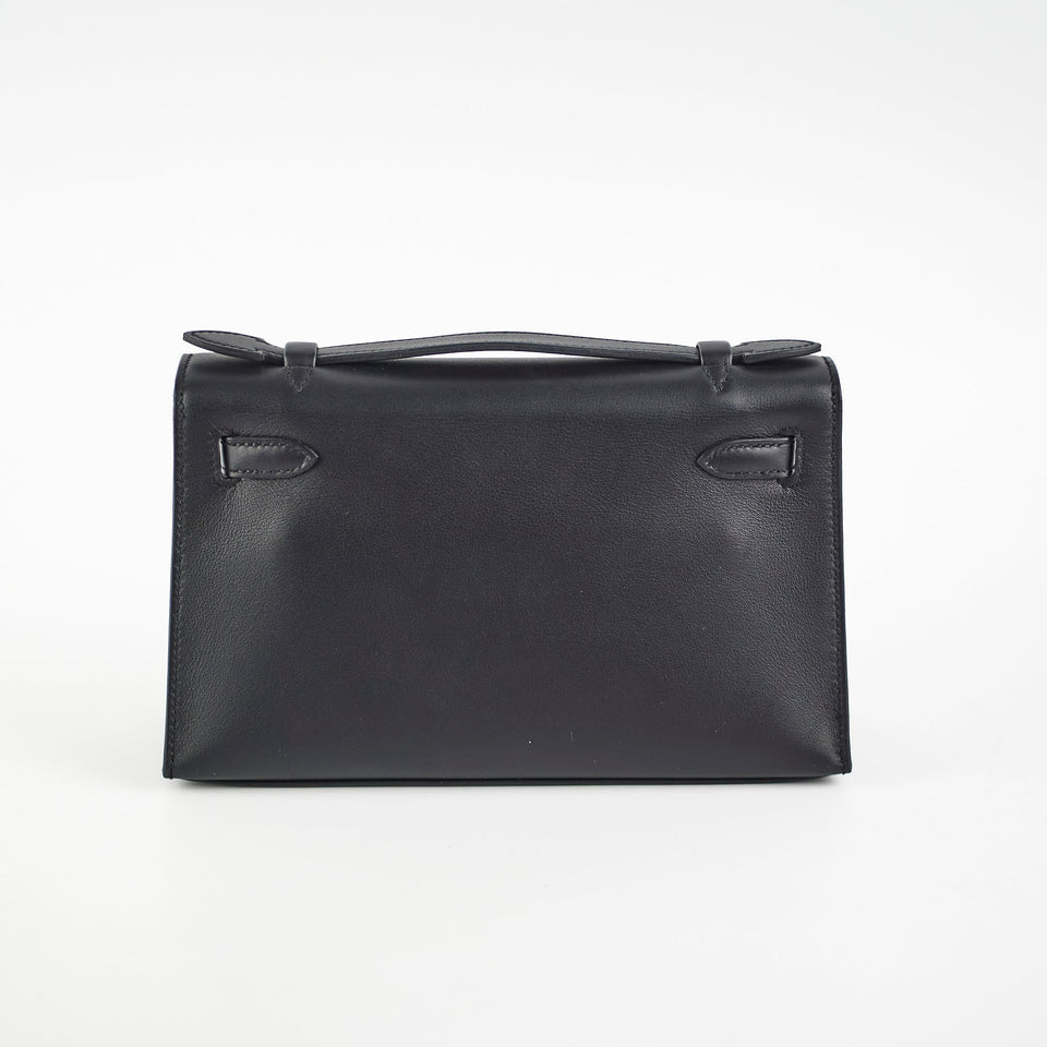 Hermes Kelly Pochette Black U Stamp 2022