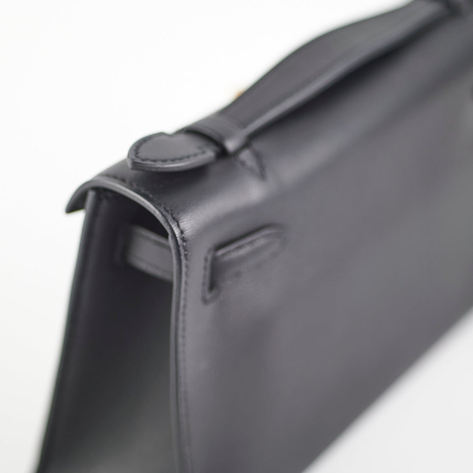 Hermes Kelly Pochette Black U Stamp 2022