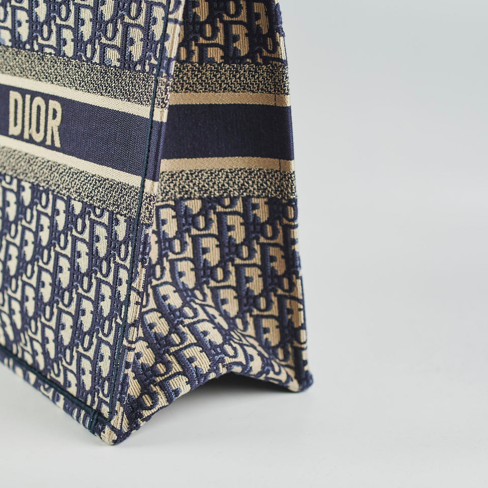 Christian Dior Large Book Tote Navy
