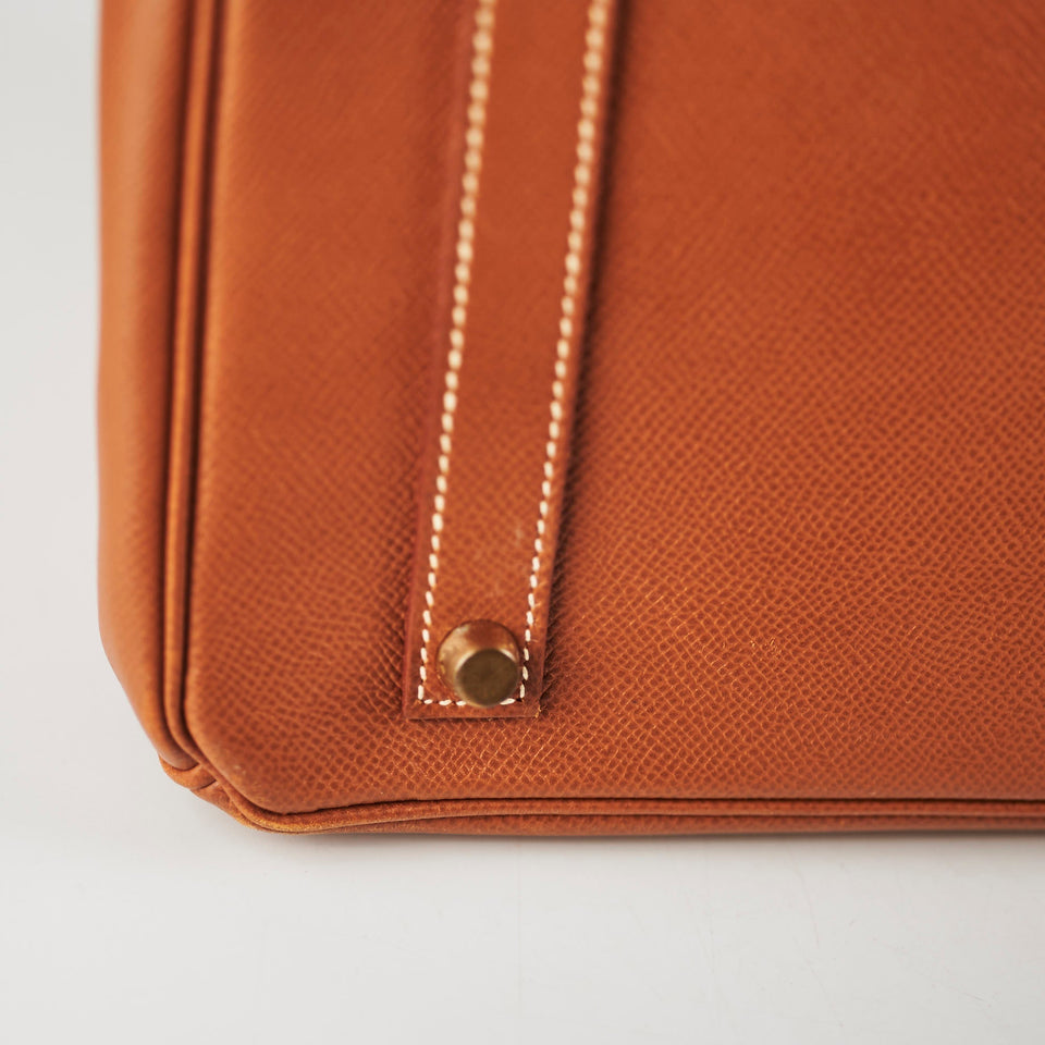 Hermes Birkin 35 Courchevel Gold GHW Square A Stamp