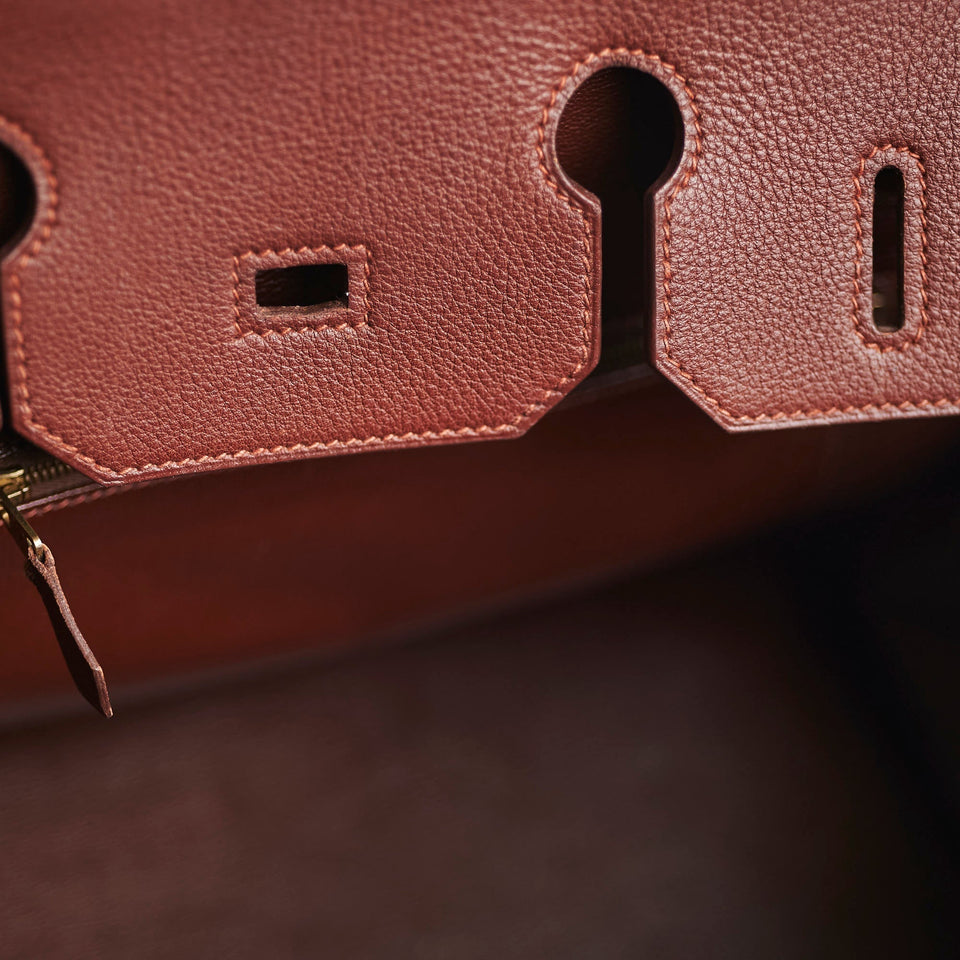 Hermes Birkin 35 Fjord Dark Brown Stamp A Square