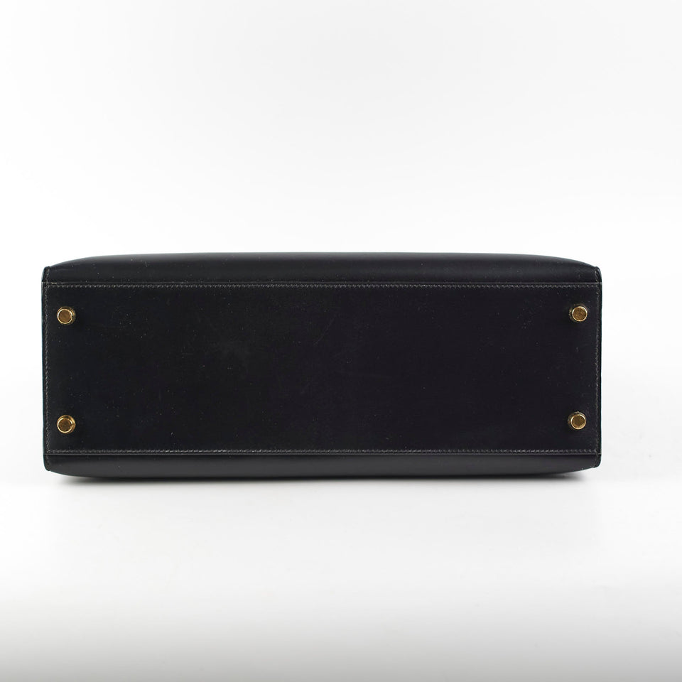 Hermes Kelly 32 Box Calf Black - E Square