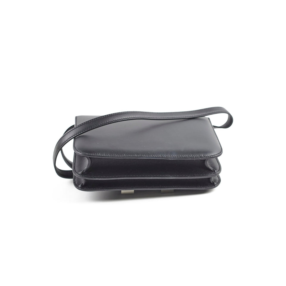 Hermes Constance Limited Edition 18 Noir Optique Veau Monsieur Enamel Hardware C stamp