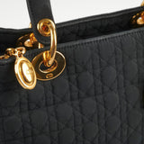 Christian Dior Lady Dior Medium Cannage Nylon Black