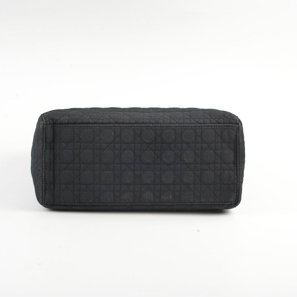 Christian Dior Lady Dior Medium Cannage Nylon Black