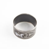 Hermes Enamel Printed Grant Apparat Extra Wide Bracelet Black