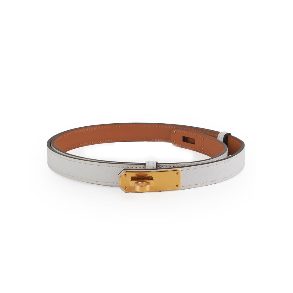 Hermes Kelly 18 Blanc Belt