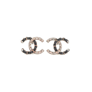 Chanel CC Logo Crystal Earrings
