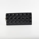 Christian Dior Patent Black Clutch On Chain