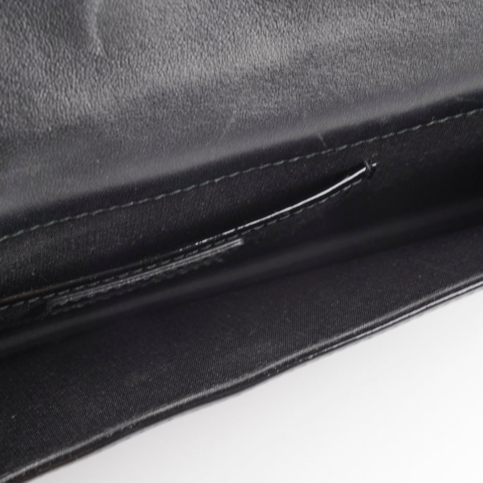 Christian Dior Patent Black Clutch On Chain